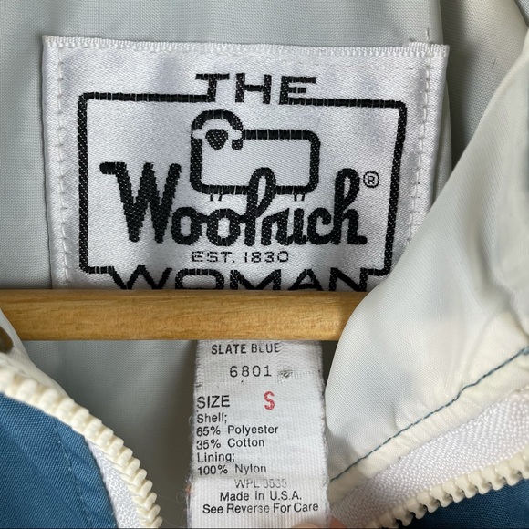VINTAGE Woolrich Womens Hooded Zip Jacket Pale Blue Small - Picture 4 of 13